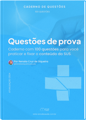 capa caderno de questões - 100 questões de concursos sobre o SUS