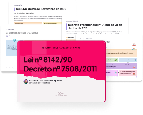 Lei 8142/90 e Decreto 7508/2011 - Resumo Esquematizado em Cards